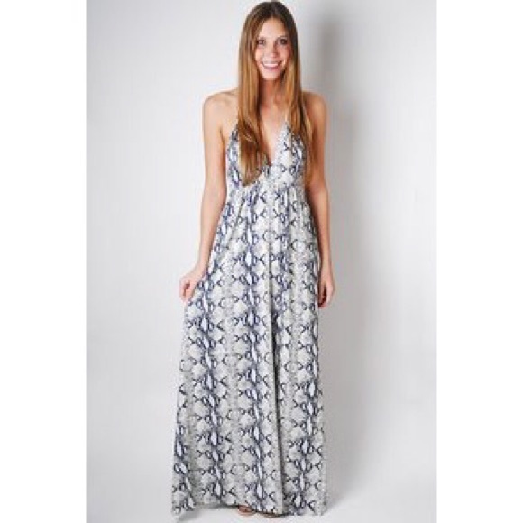 snakeskin maxi dress